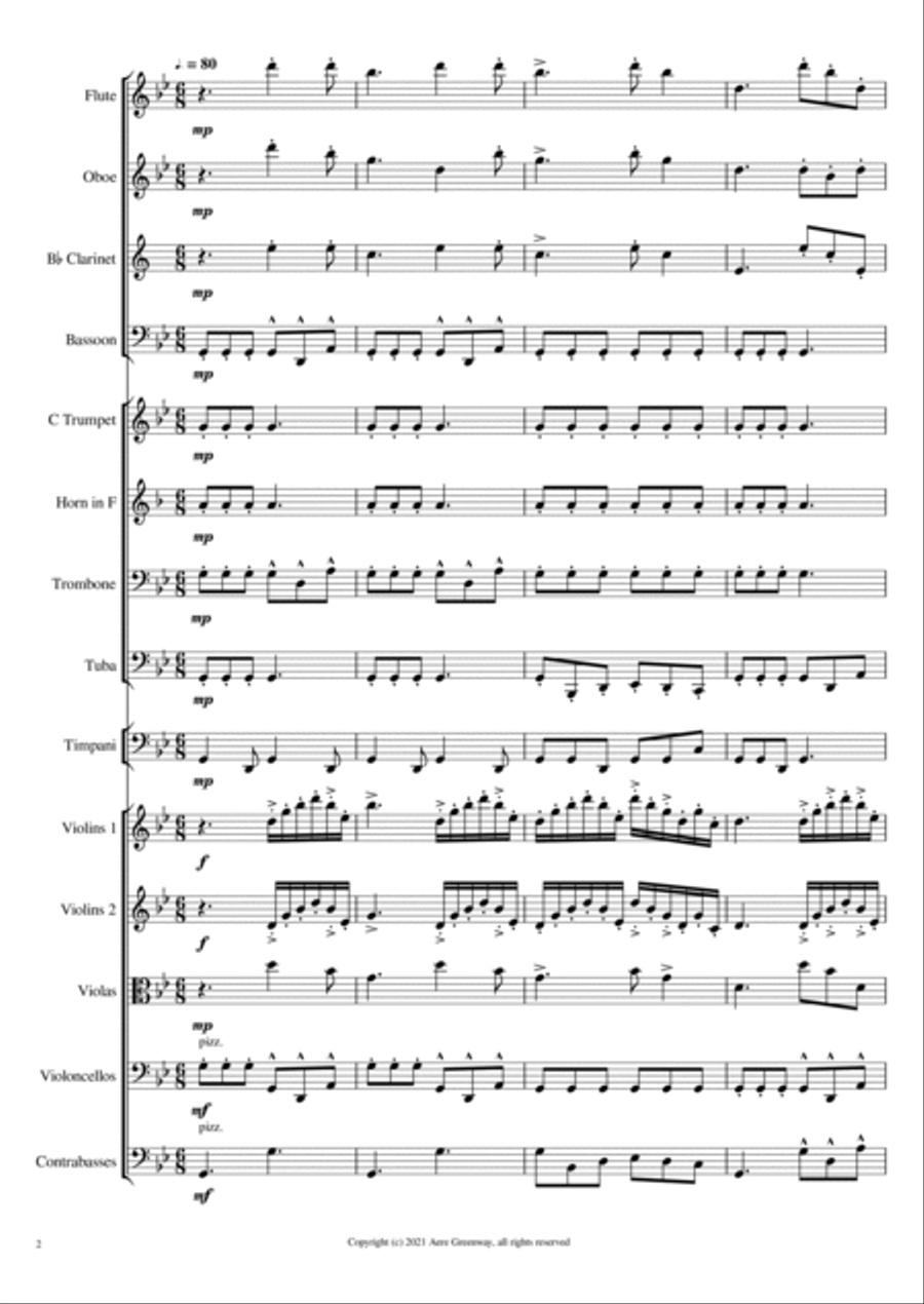 Symphony # 1, 3rd Movement Full Orchestra scores gallery preview page 3