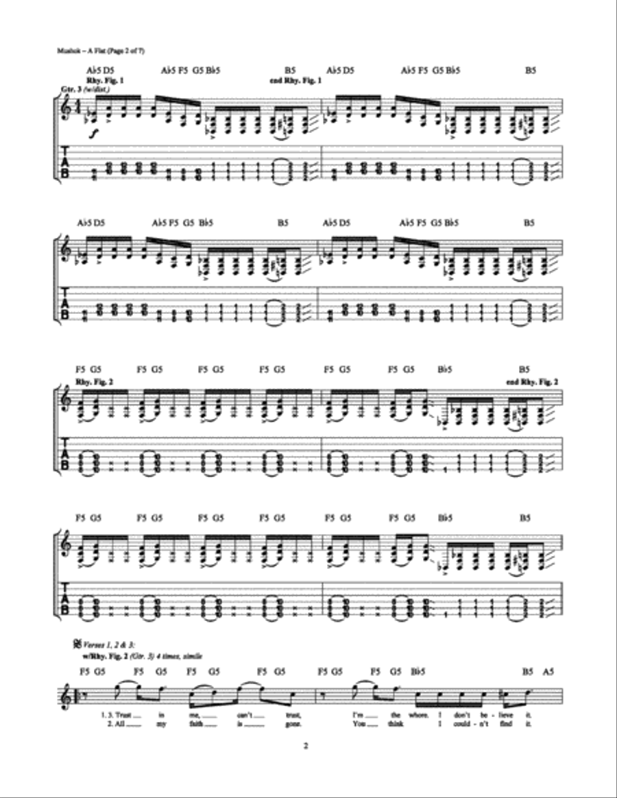 A Flat A Flat Electric Guitar scores gallery preview page 2