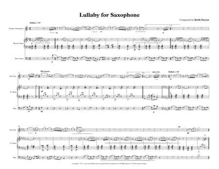 Lullaby for Bb Soprano Saxophonist, Piano & Double Bass image number null