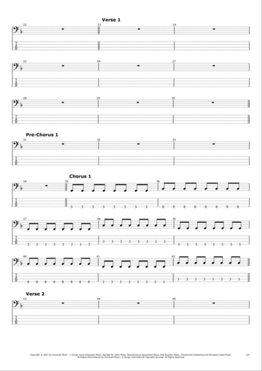 What I've Done Bass Guitar scores gallery preview page 2