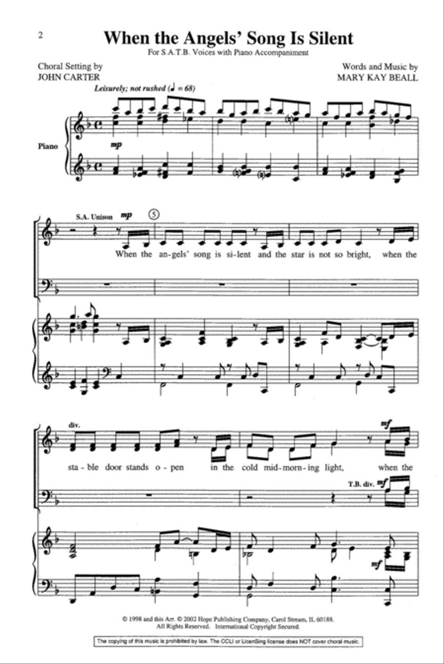 When the Angels' Song Is Silent 4-Part scores gallery preview page 2