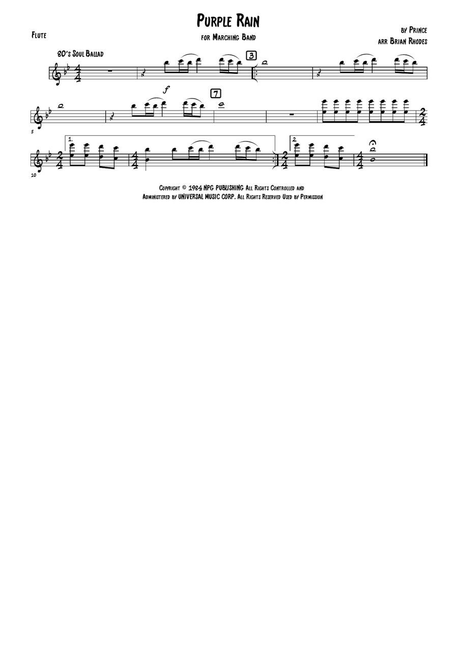 Purple Rain Marching Band scores gallery preview page 5