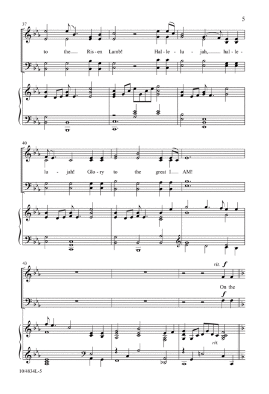 Glory to the Risen Lamb! Glory to the Risen Lamb! 4-Part scores gallery preview page 5