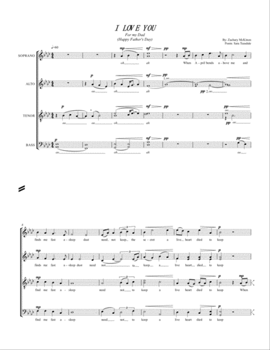 I Love You 4-Part scores gallery preview page 1