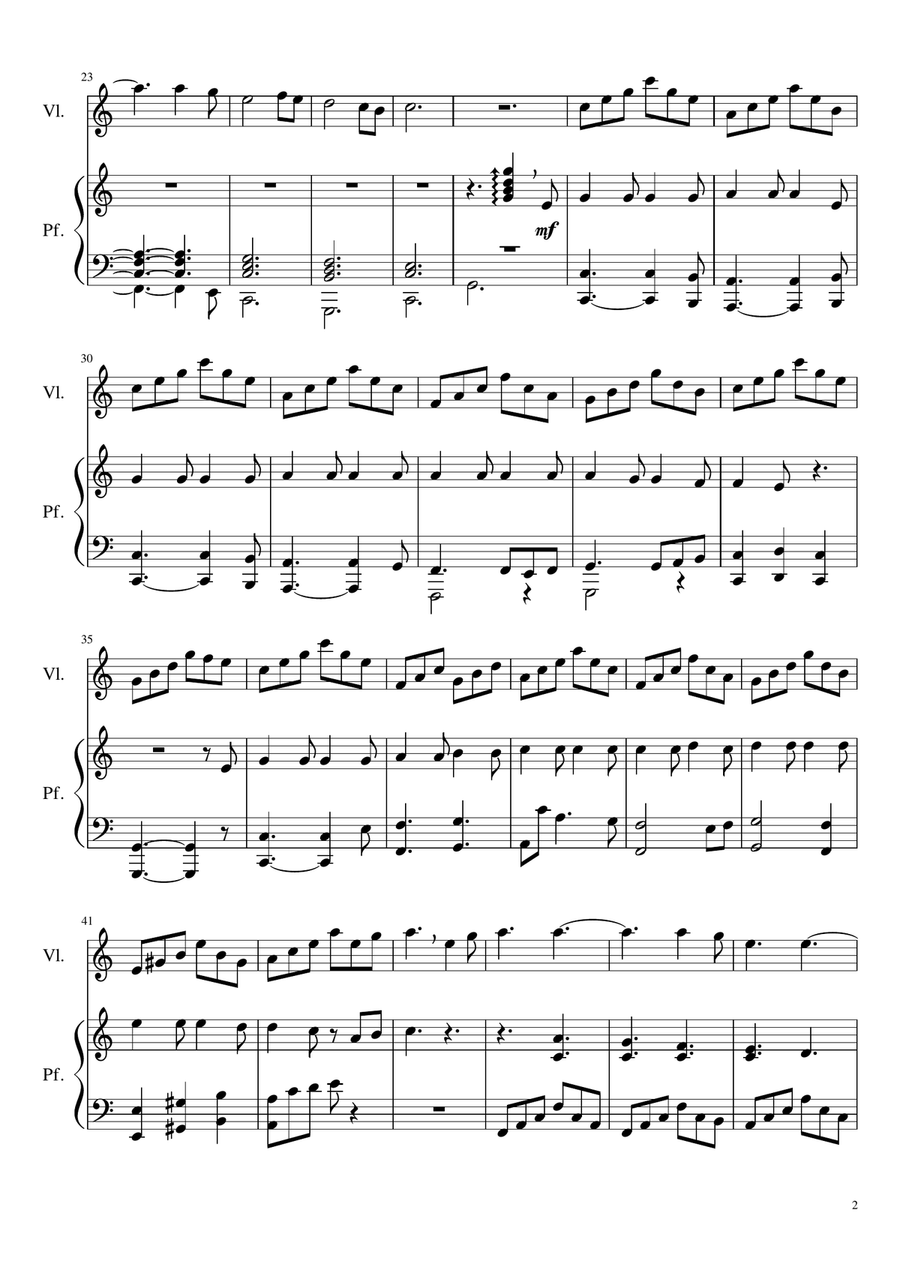 Hallelujah Violin Solo scores gallery preview page 2