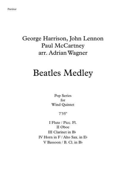 "Beatles Medley" Wind Quintet arr. Adrian Wagner image number null