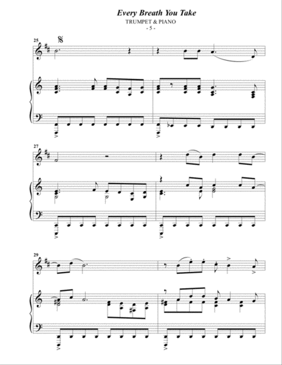 Every Breath You Take B-Flat Trumpet scores gallery preview page 5