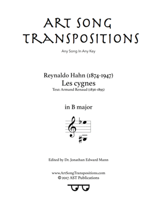 HAHN: Les cygnes (transposed to B major)