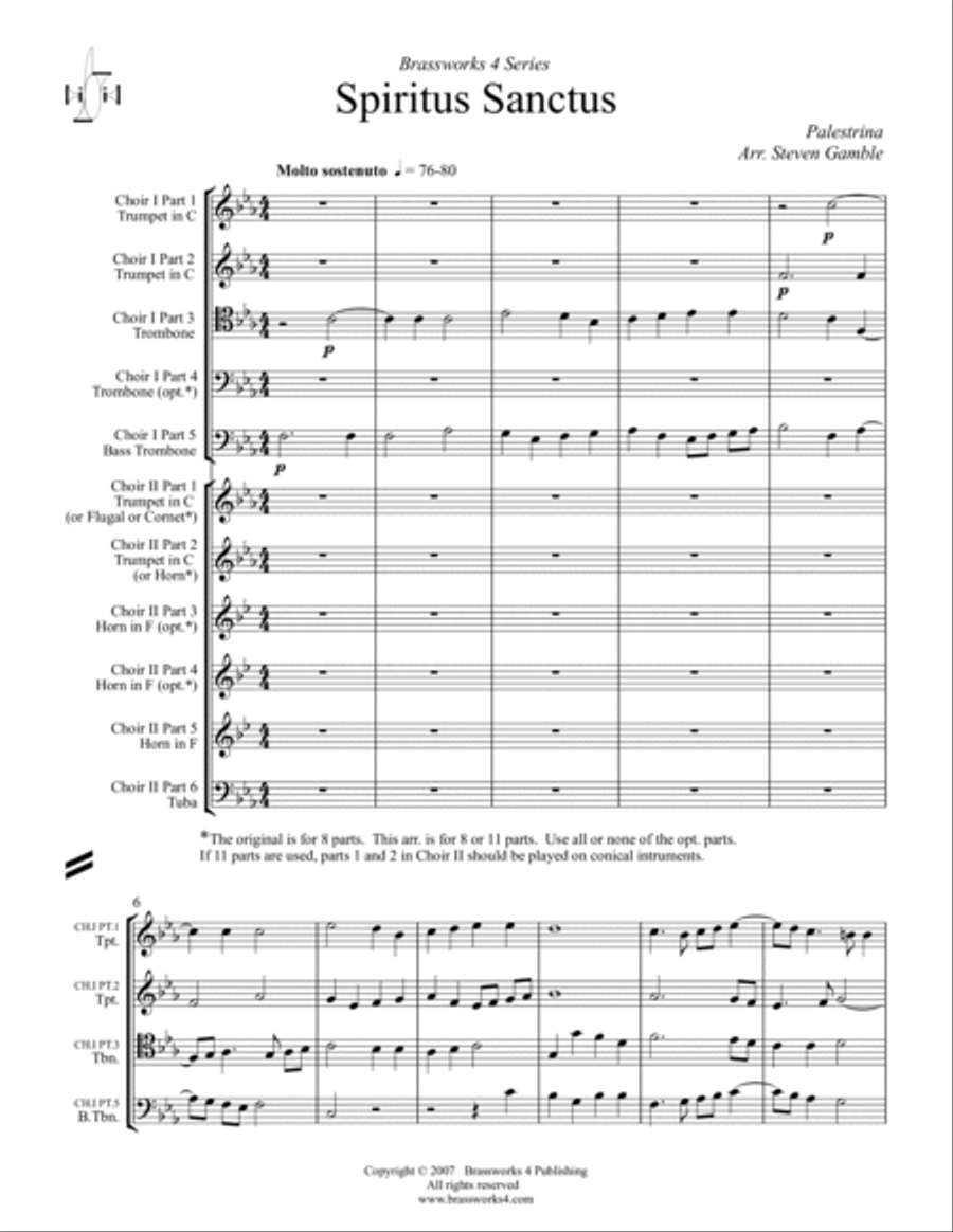 Spiritus Sanctus Spiritus Sanctus Brass Ensemble scores gallery preview page 2