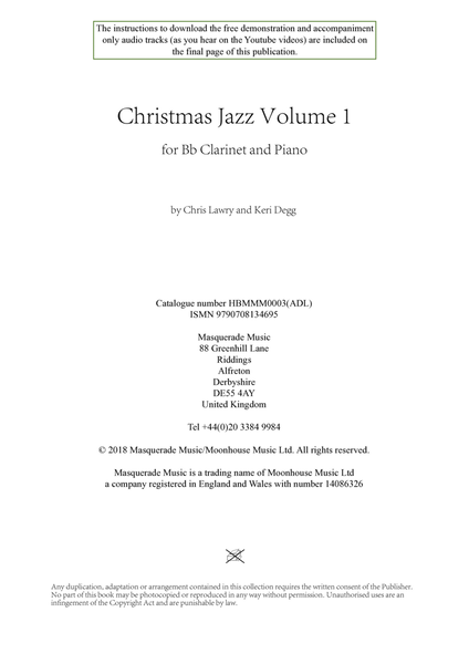 Christmas Jazz Volume 1 for Bb Clarinet; Five Christmas/Holiday pieces in Jazz Styles image number null