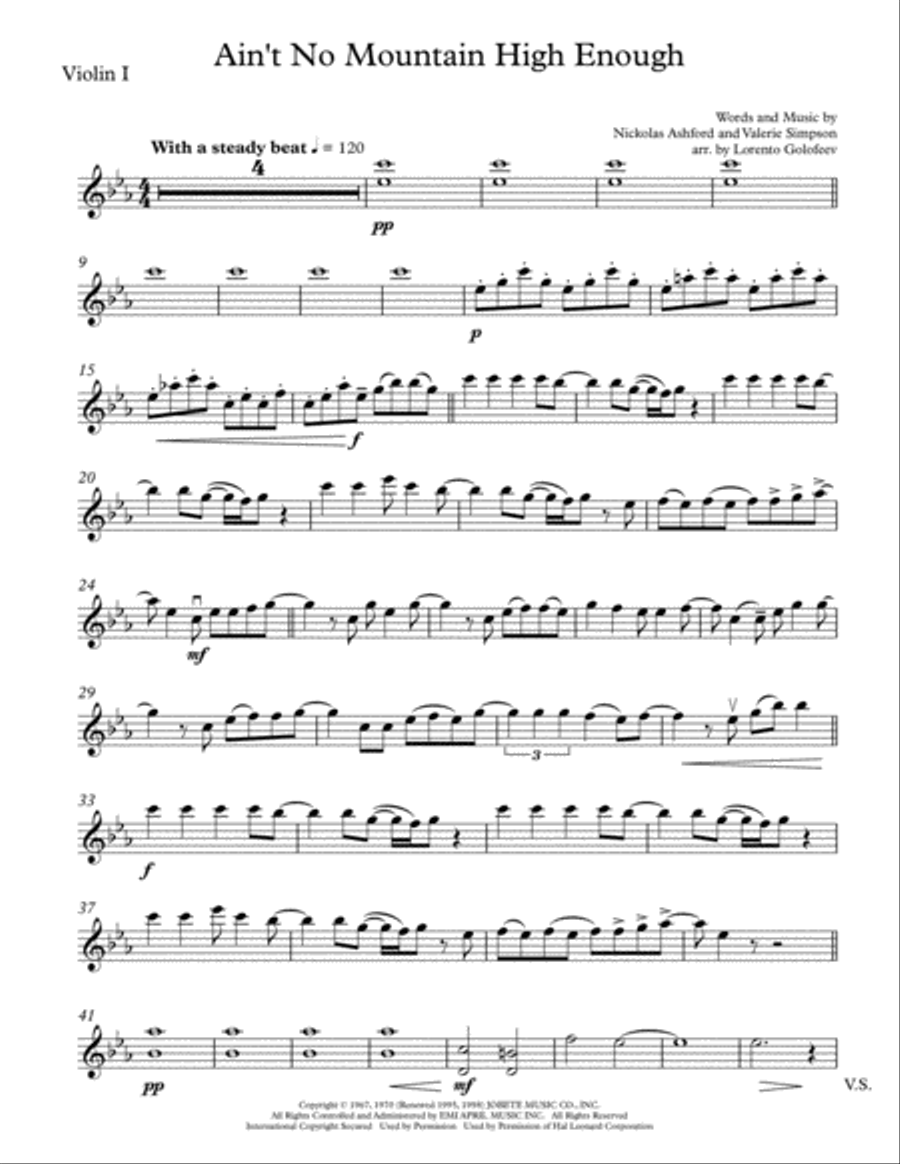 Ain't No Mountain High Enough String Quartet scores gallery preview page 1