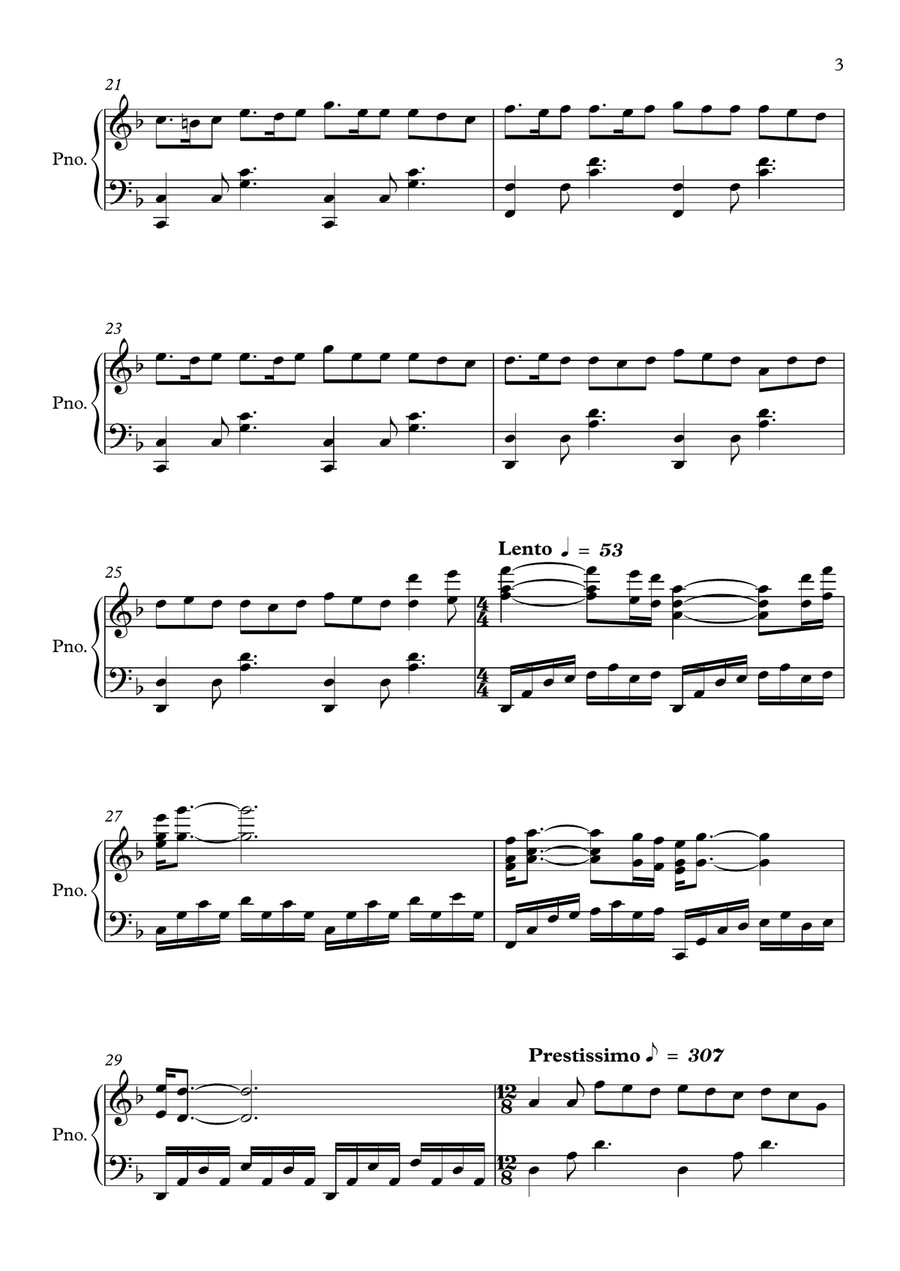 Last Of The Mohicans (main Theme) Piano Solo scores gallery preview page 3