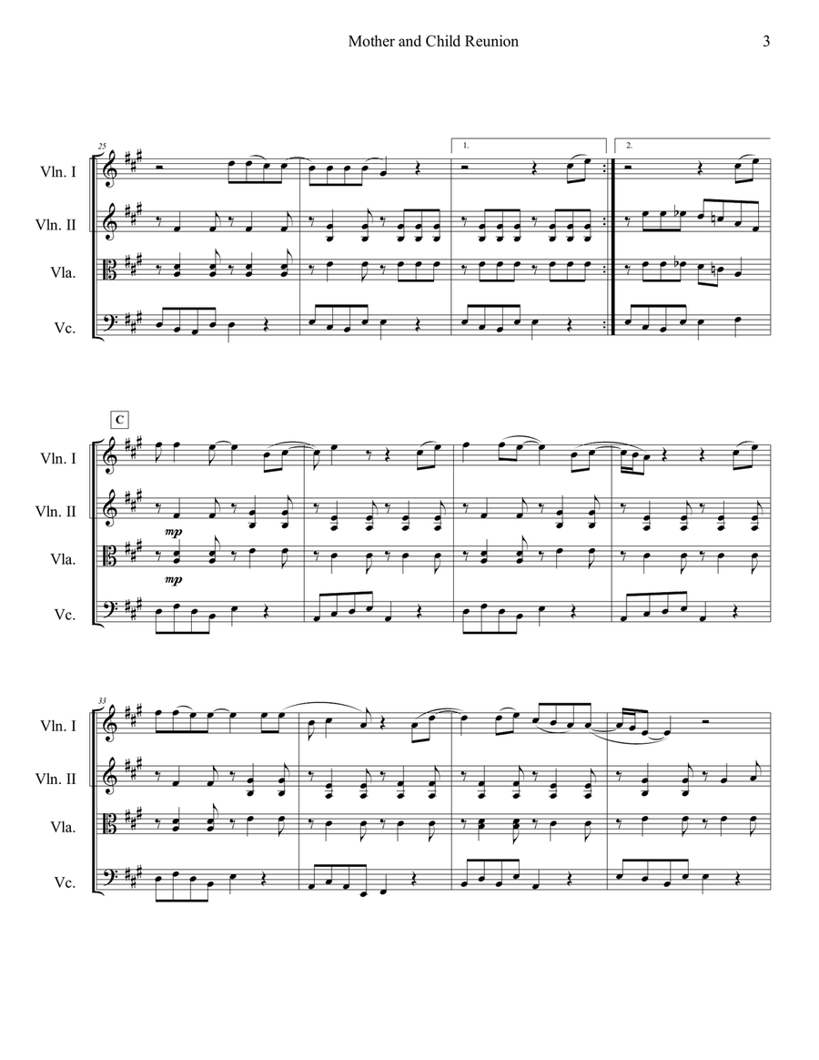 Mother And Child Reunion Mother And Child Reunion String Quartet scores gallery preview page 4