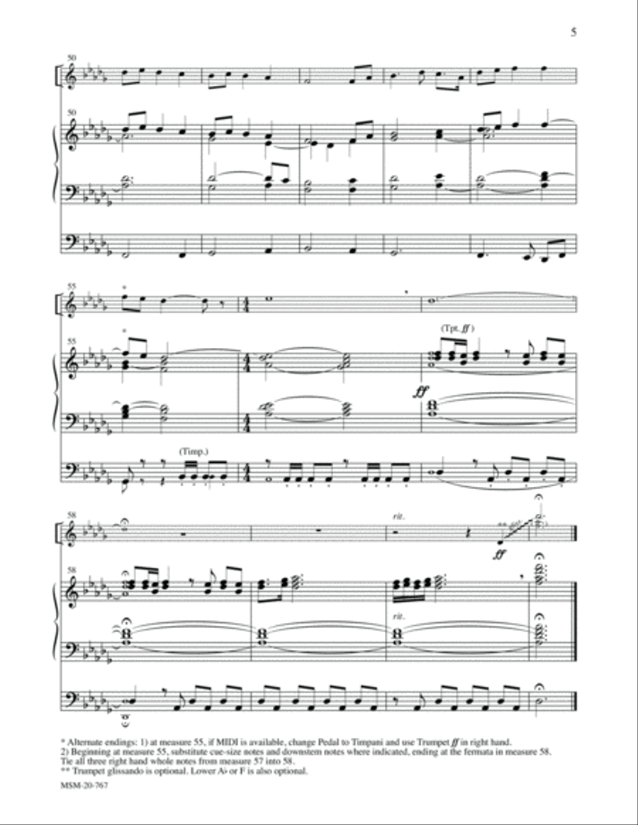 Festival Prelude on Thaxted for Trumpet and Organ (Downloadable)