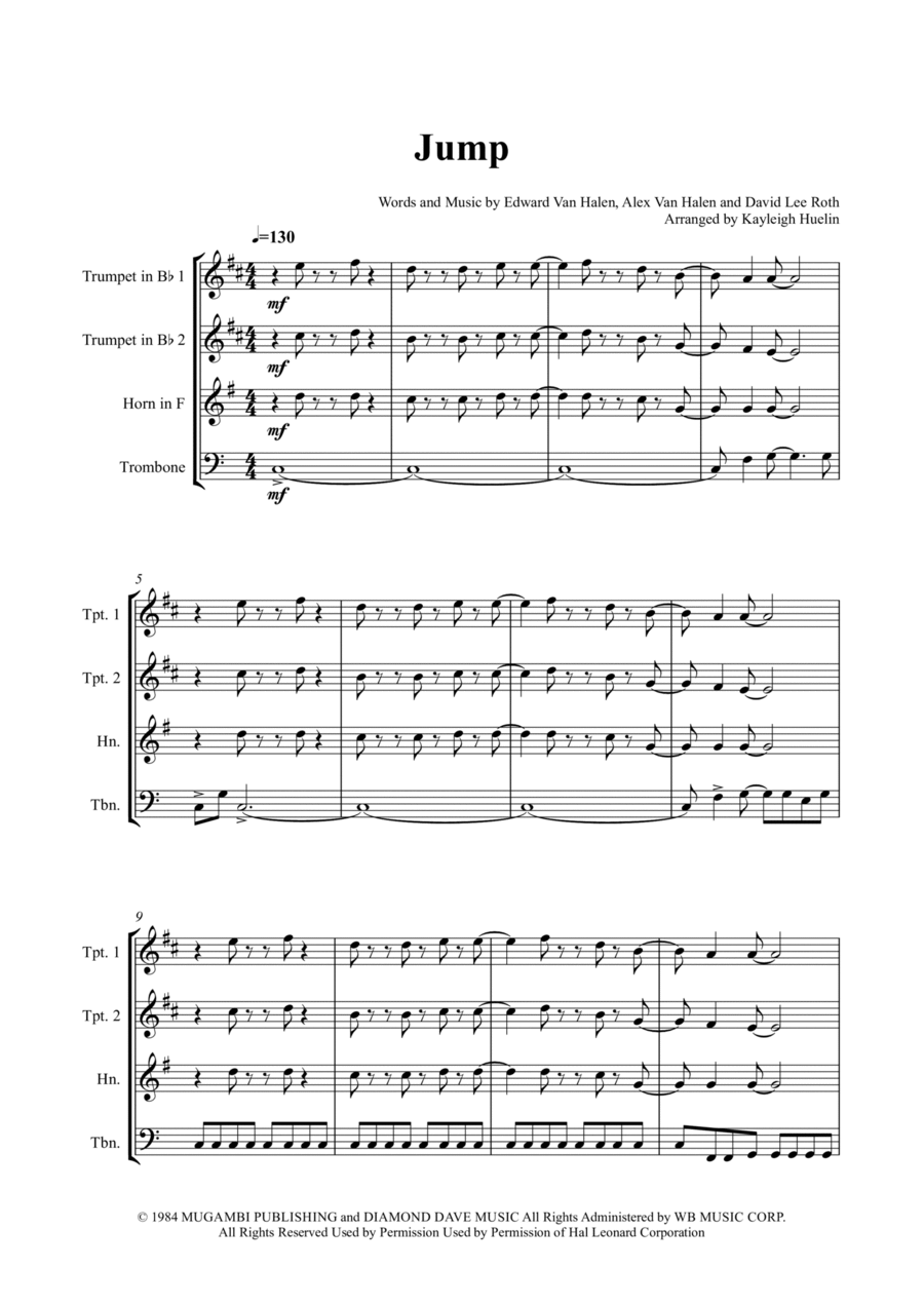Jump Brass Quartet scores gallery preview page 1