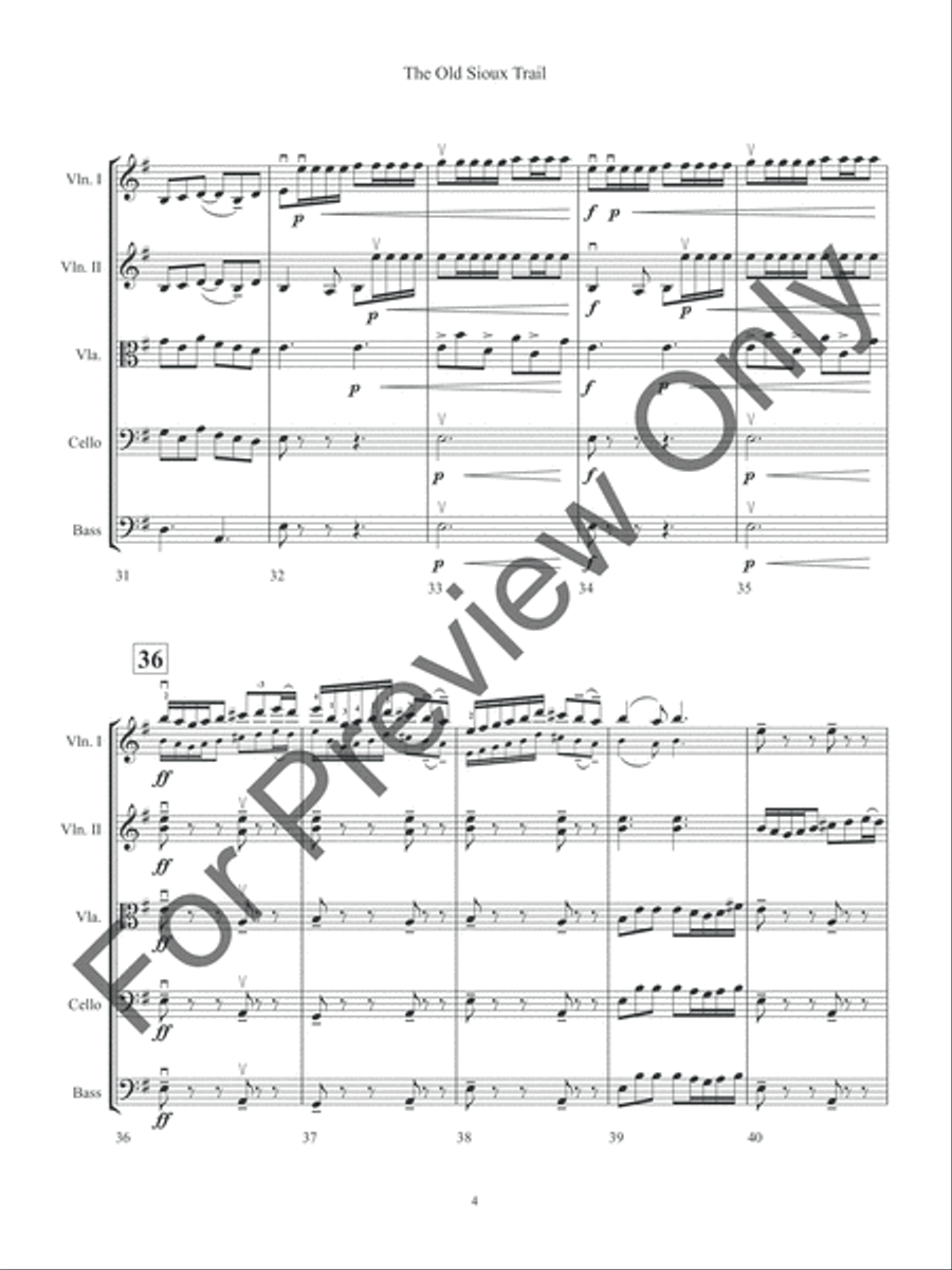 The Old Sioux Trail (Score) String Orchestra scores gallery preview page 7