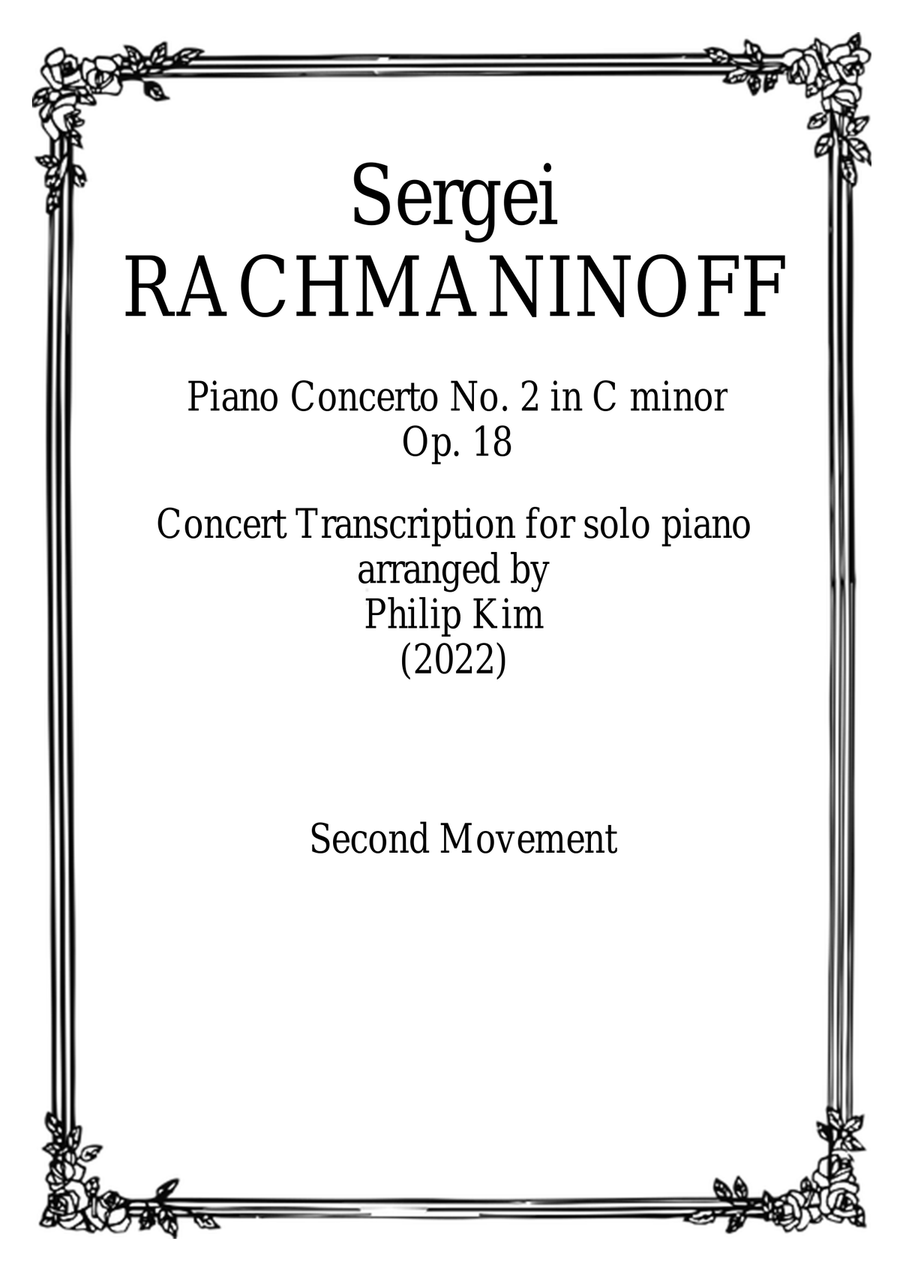 Rachmaninoff Piano Concerto No. 2 Op. 18 Concert Transcription for Solo Piano (Second Movement) Piano Solo scores gallery preview page 1