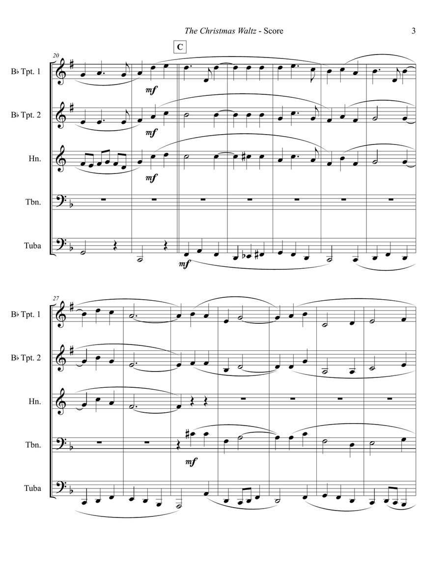 The Christmas Waltz Brass Ensemble scores gallery preview page 4