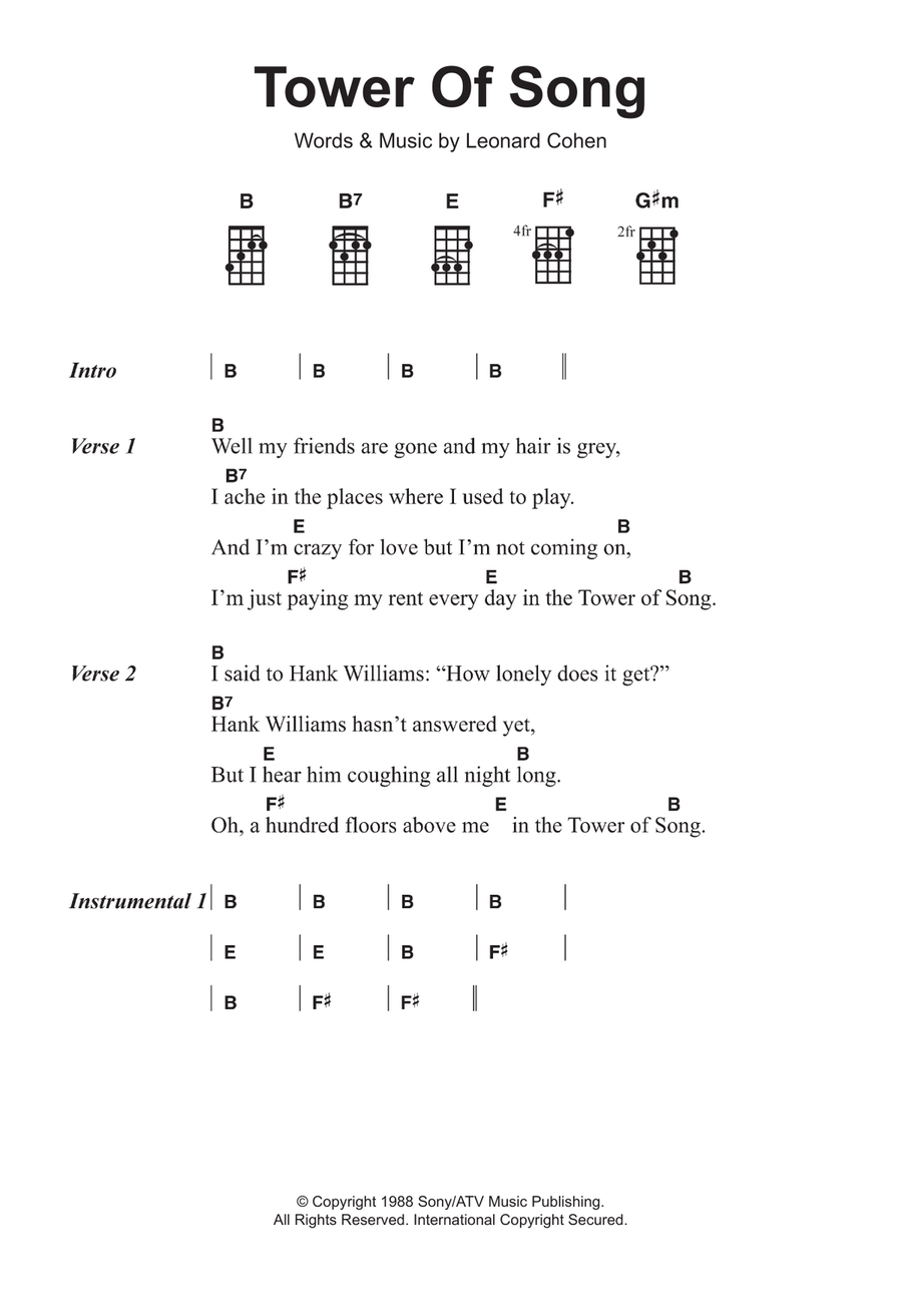 Tower Of Song Tower Of Song Ukulele scores gallery preview page 1