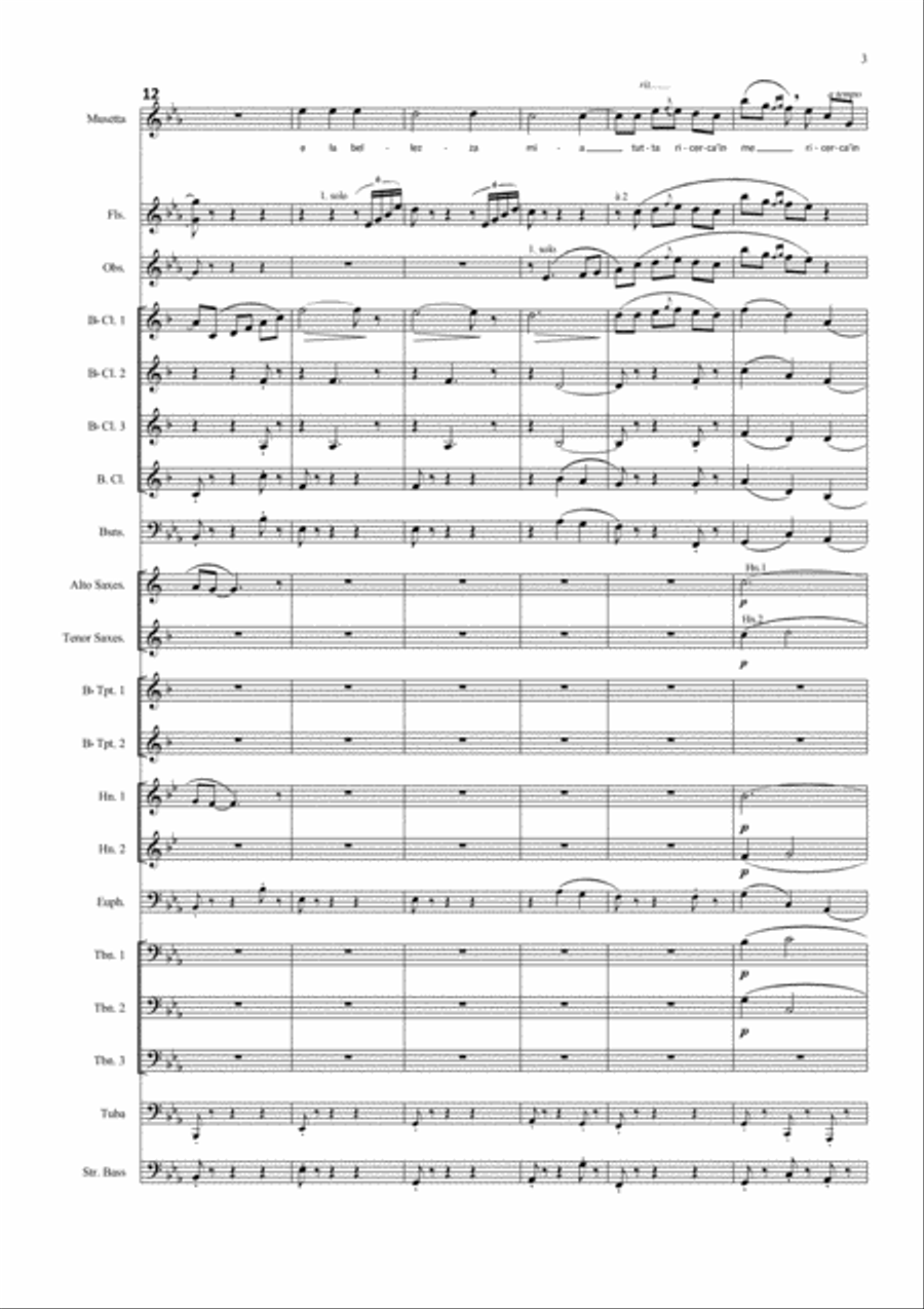Quando me'n vo from La Boheme (Musetta's Waltz Song) for soprano and concert band Concert Band scores gallery preview page 3