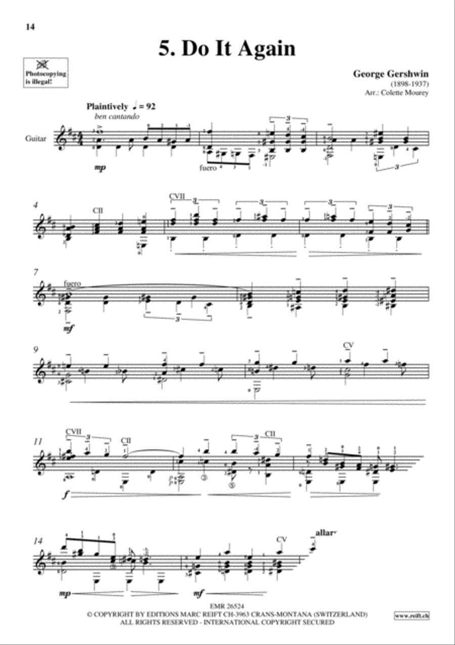 Gershwin 20 Greatest Hits Guitar scores gallery preview page 7