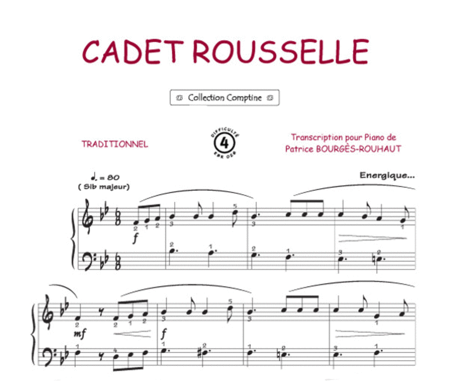 Cadet Roussel (Comptine) Guitar Tablature scores gallery preview page 1