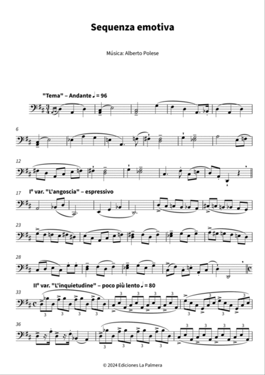 Sequenza emotiva Cello scores gallery preview page 3