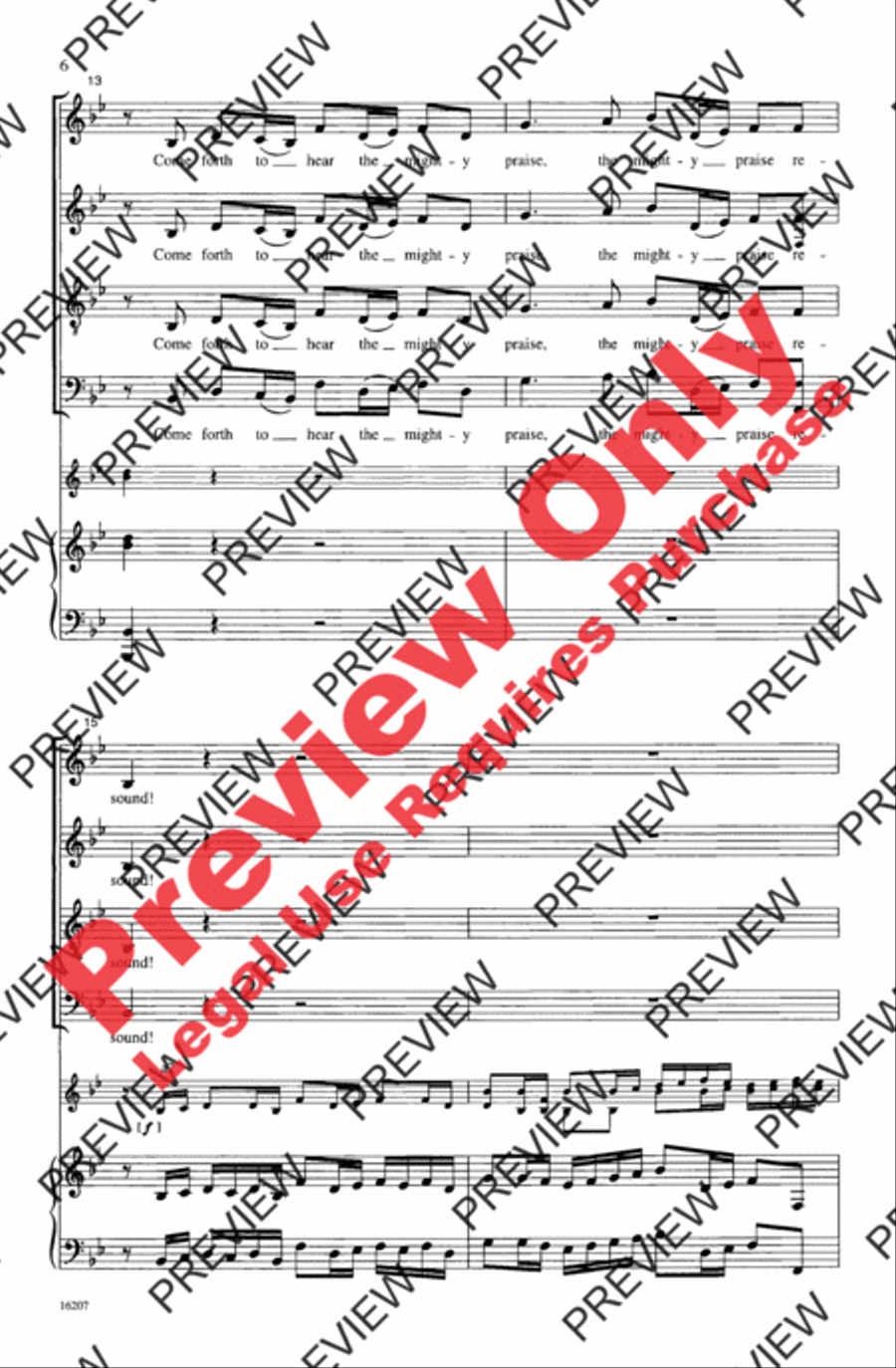 Awake the Trumpet's Lofty Sound 4-Part scores gallery preview page 6