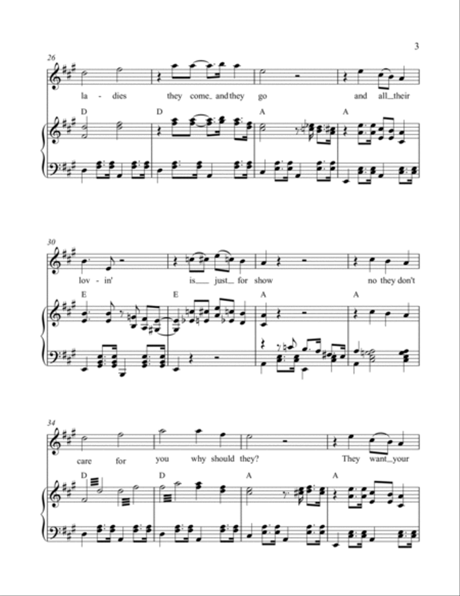 Pay Dirt - country song for voice and piano (with chords) Voice Solo scores gallery preview page 3