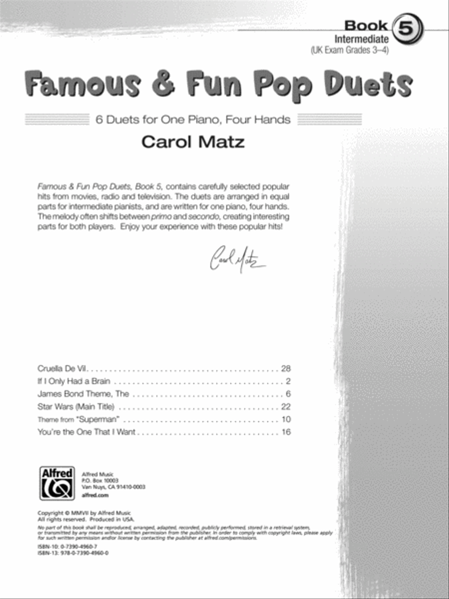 Famous & Fun Pop Duets, Book 5 Small Ensemble scores gallery preview page 2