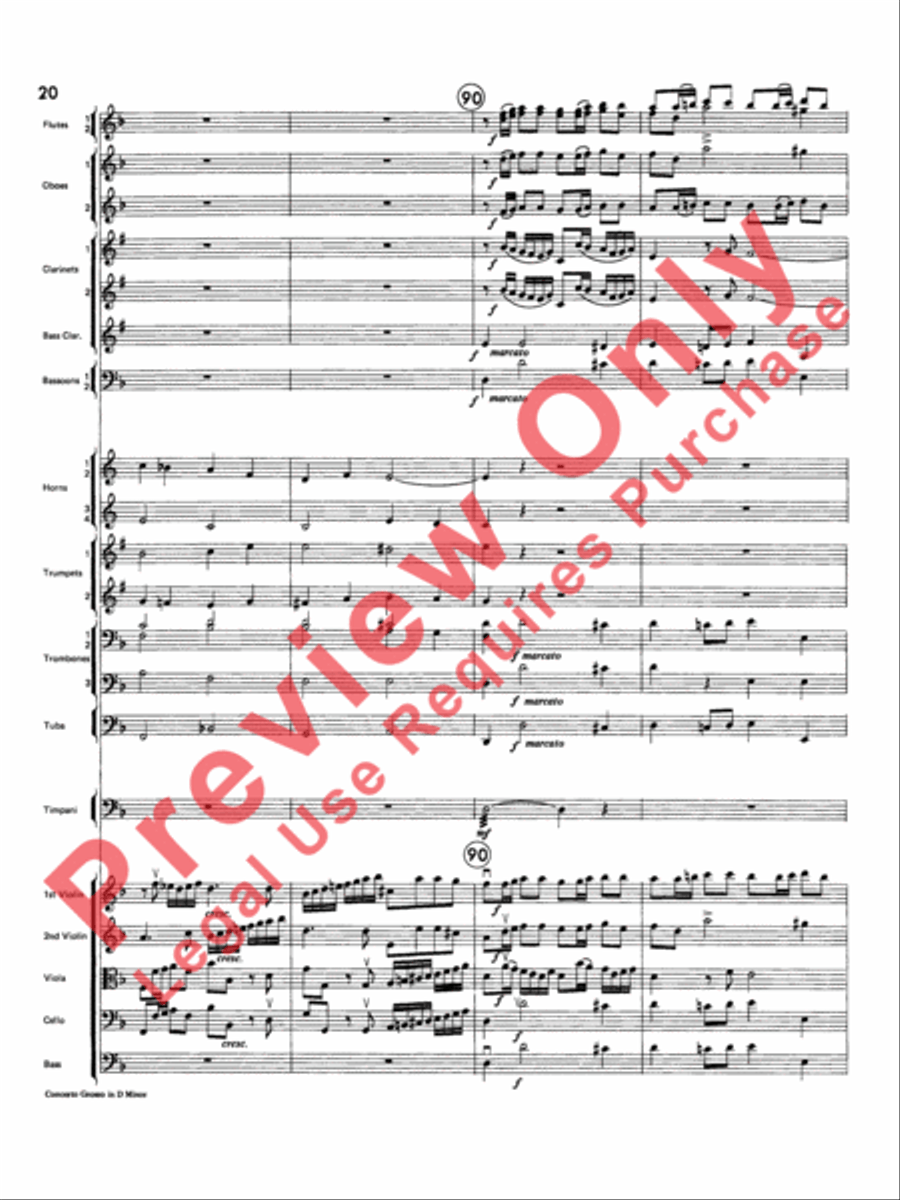 Concerto Grosso in D Minor Full Orchestra scores gallery preview page 21