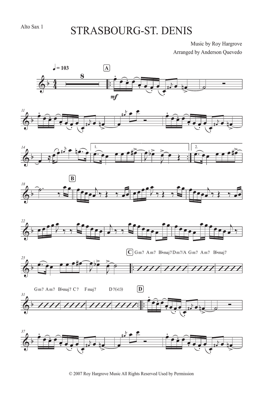Strasbourg / St. Denis Alto Saxophone scores gallery preview page 1