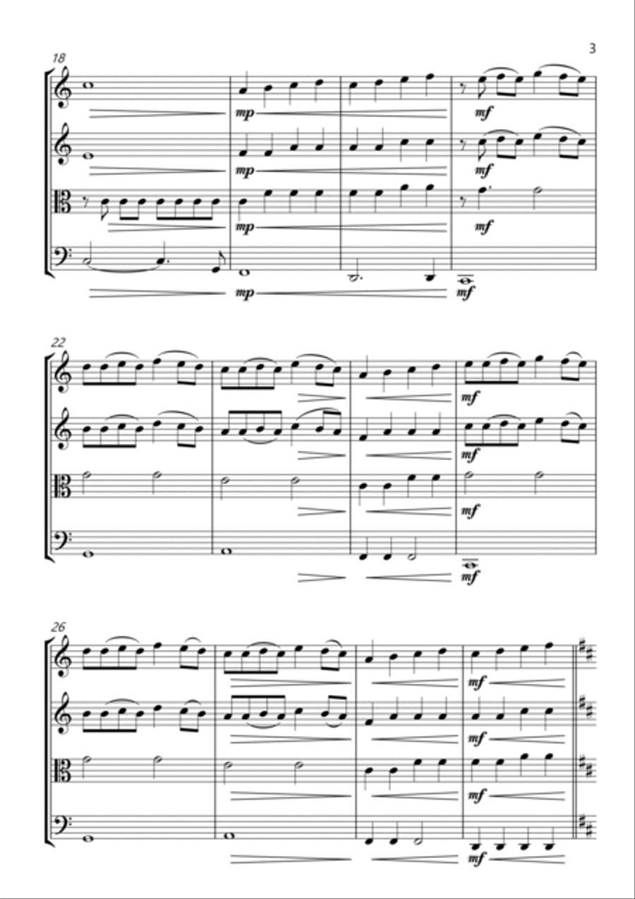 Pm's Love Theme String Quartet scores gallery preview page 3