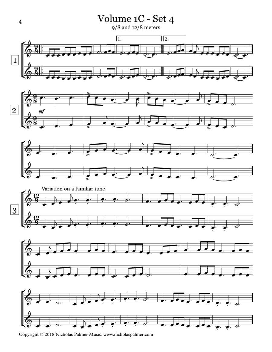 Sight-singing exercises for two-part choirs vol. 1C - Compound meters 2-Part scores gallery preview page 6
