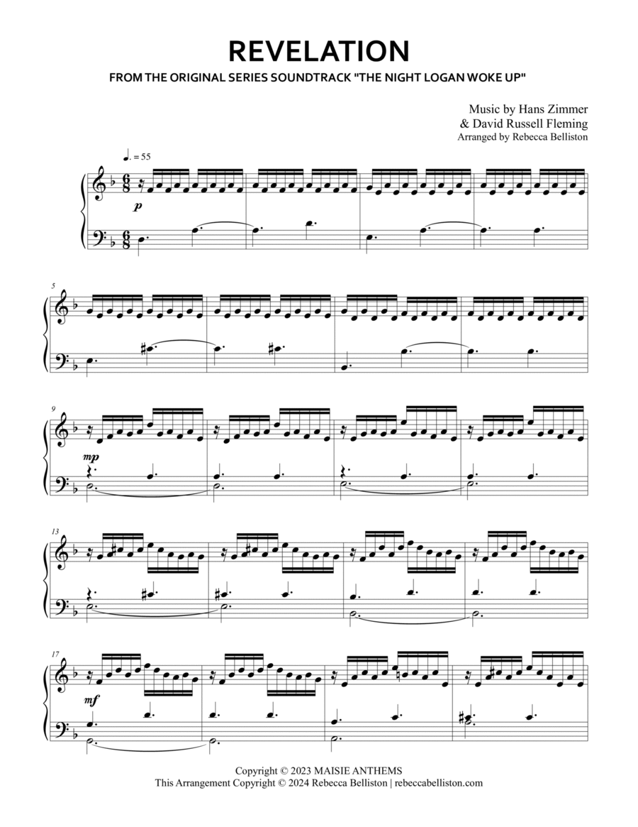 Revelation Piano Solo scores gallery preview page 1