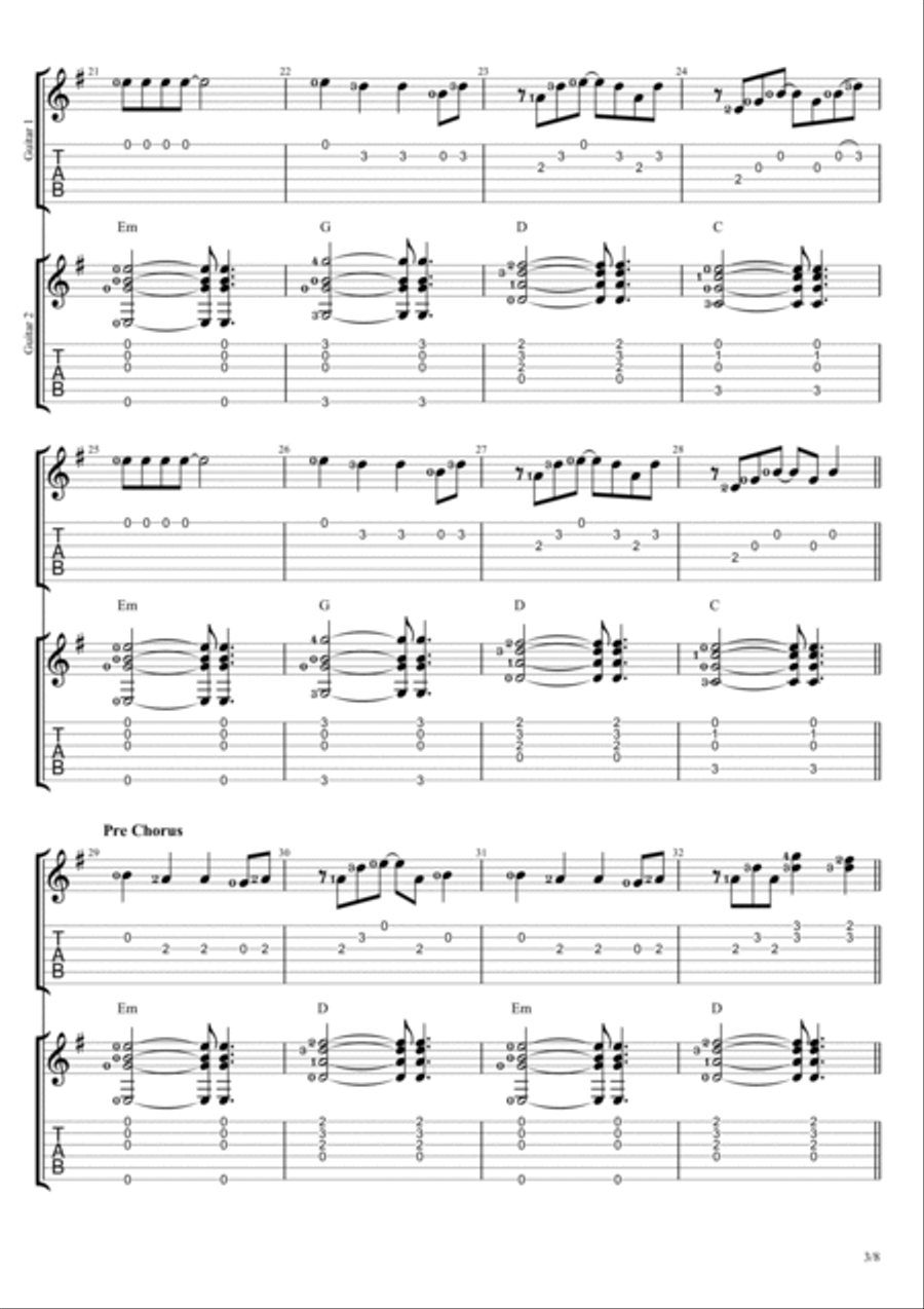 New Divide Guitar Tablature scores gallery preview page 3