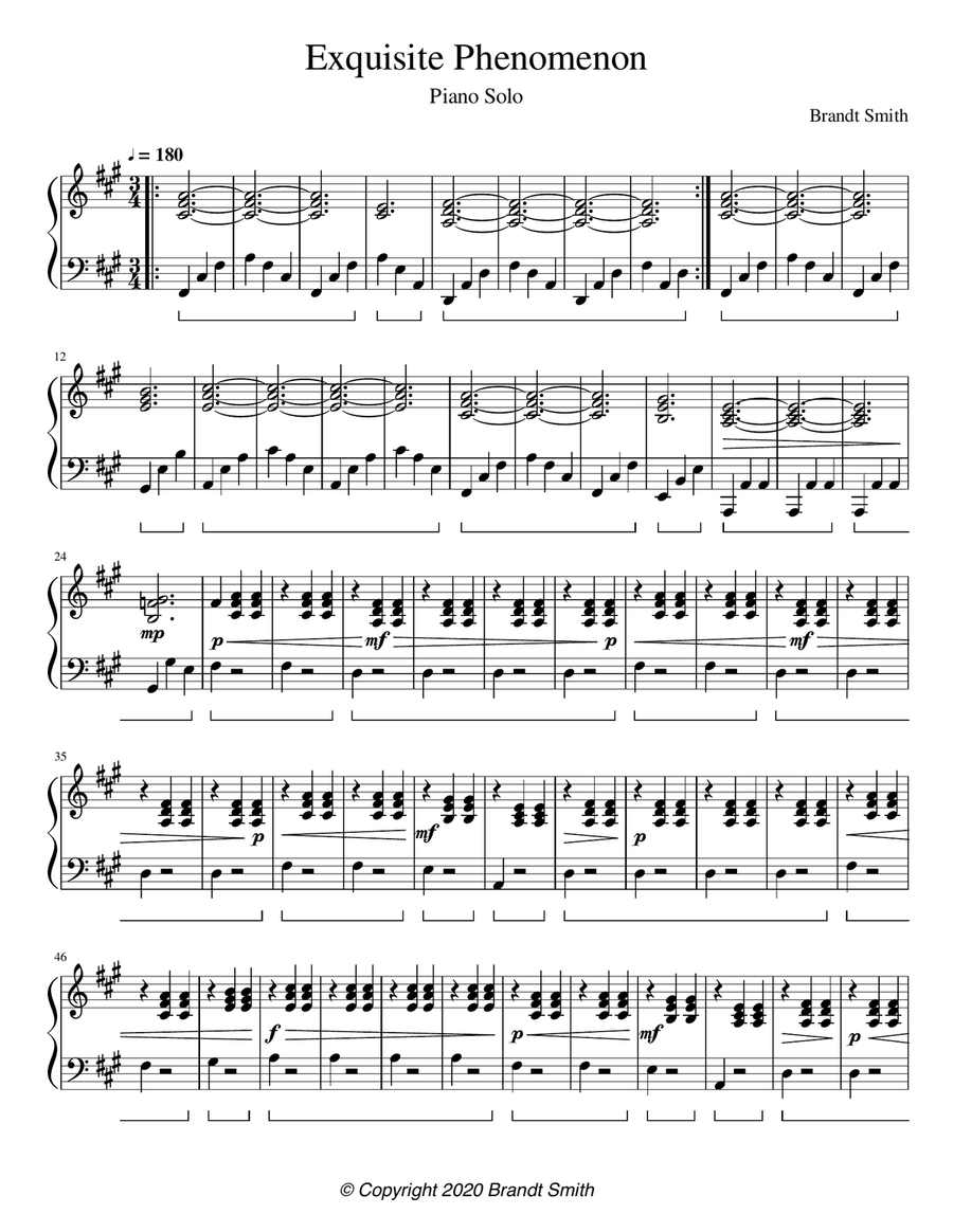 Exquisite Phenomenon Piano Solo scores gallery preview page 1