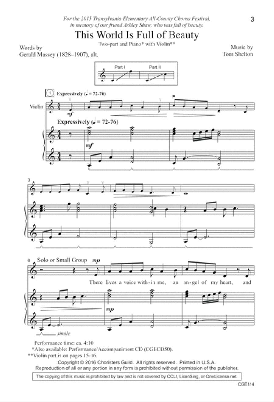 This World is Full of Beauty Choir scores gallery preview page 3