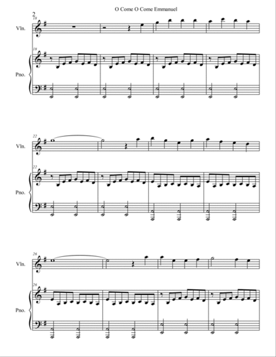 o Come. o Come Emanuel Violin Solo scores gallery preview page 2
