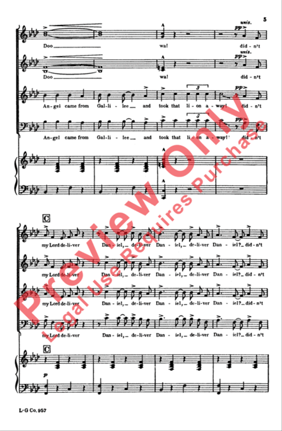 Didn't My Lord Deliver Daniel? 4-Part scores gallery preview page 4