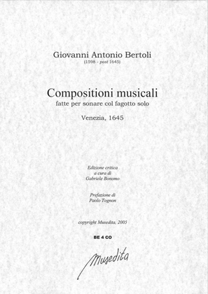 Book cover for Compositioni musicali fatte per sonare col fagotto solo (Venezia, 1645)