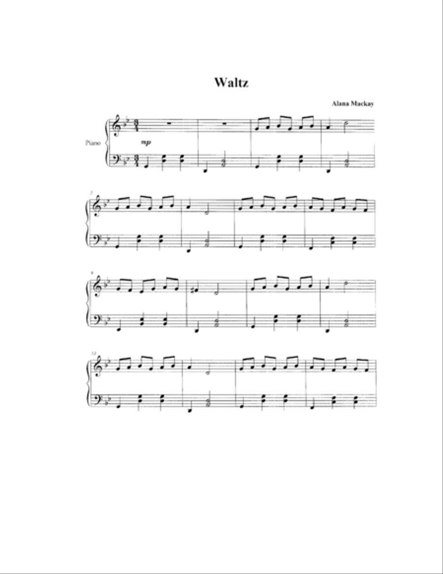 Waltz Waltz Piano Solo scores gallery preview page 1