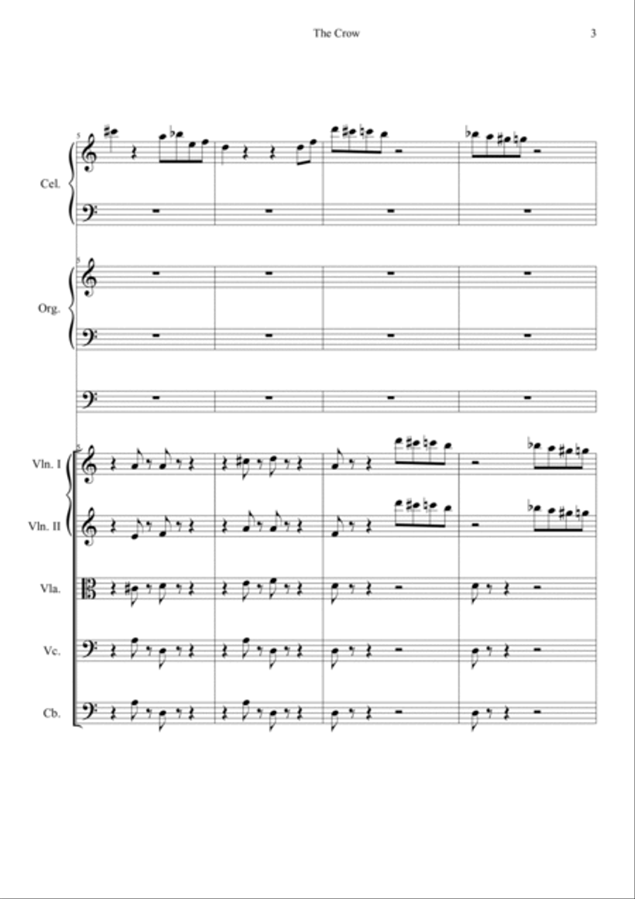 The Crow - Celesta, Organ and String Orchestra (Score and Set of Parts) String Orchestra scores gallery preview page 4