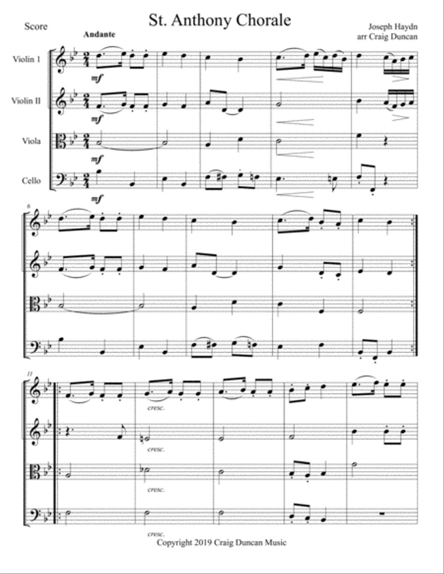 St. Anthony's Chorale String Quartet scores gallery preview page 2