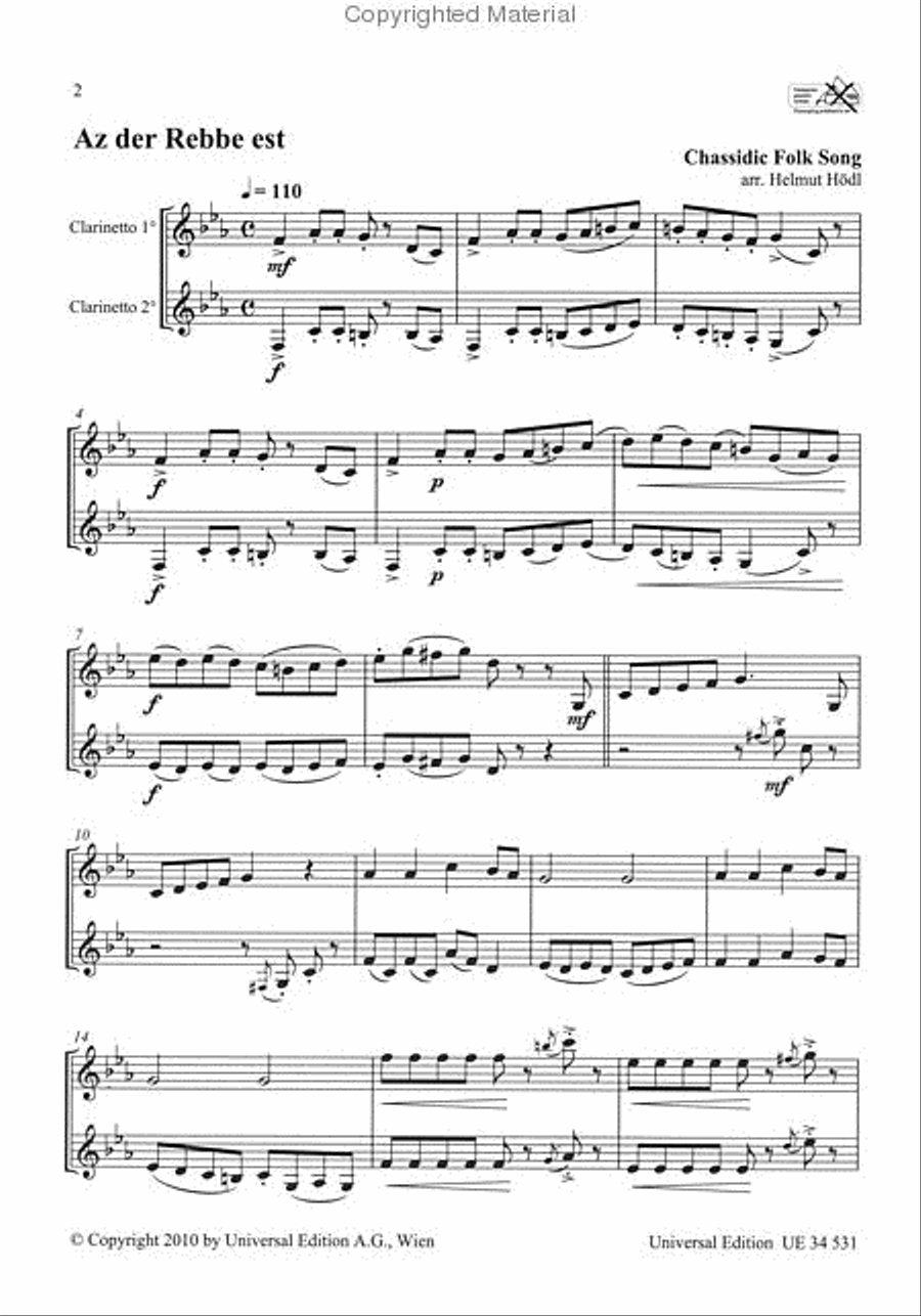 Klezmer Clarinet Duets Clarinet Duet scores gallery preview page 2