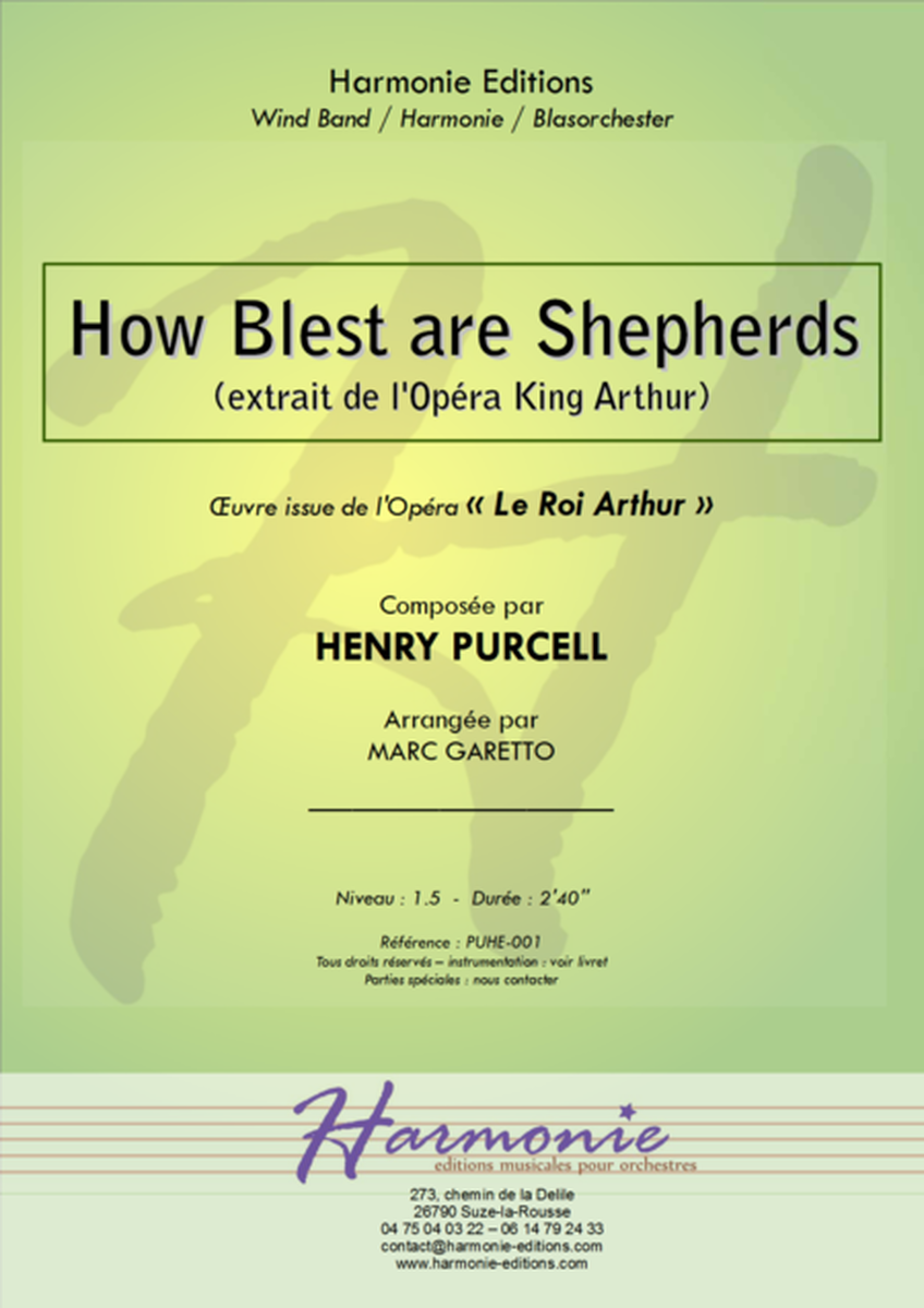 How Blest are Shepherds (from King Arthur) - for Concert Band image number null