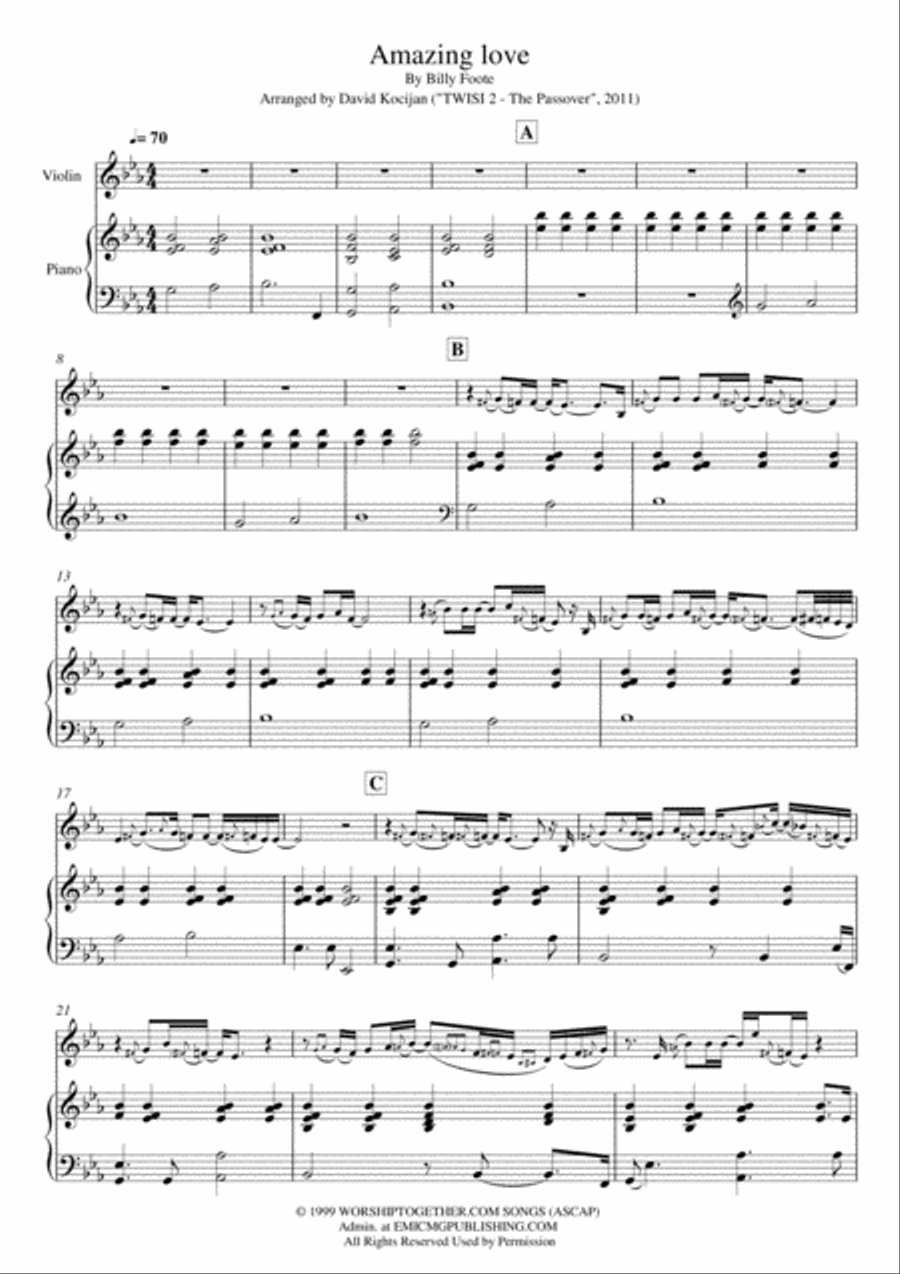 You Are My King (amazing Love) Violin Solo scores gallery preview page 1