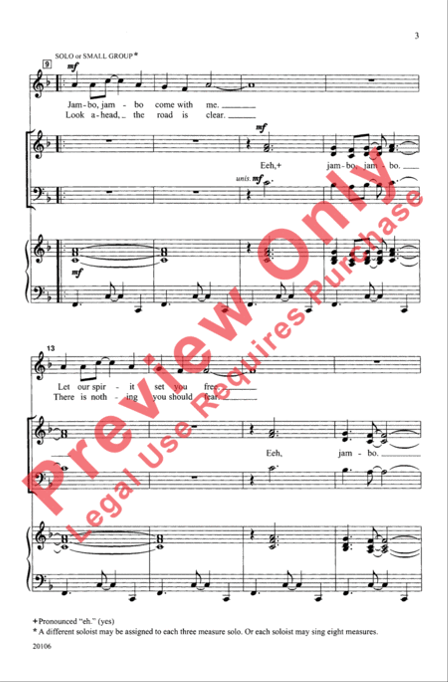 Jambo, Karibu Kwa Afrika Jambo, Karibu Kwa Afrika 4-Part scores gallery preview page 3
