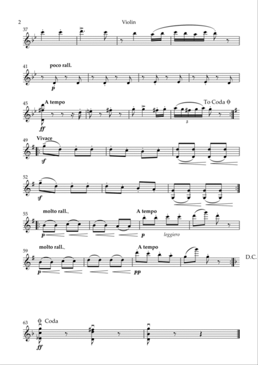 Brahms Hungarian Dance No. 5 in G Minor for String trio String Trio scores gallery preview page 5