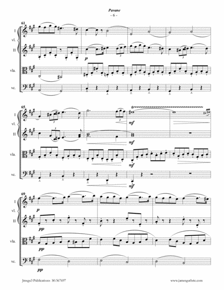 Fauré: Pavane Op. 50 for String Quartet image number null